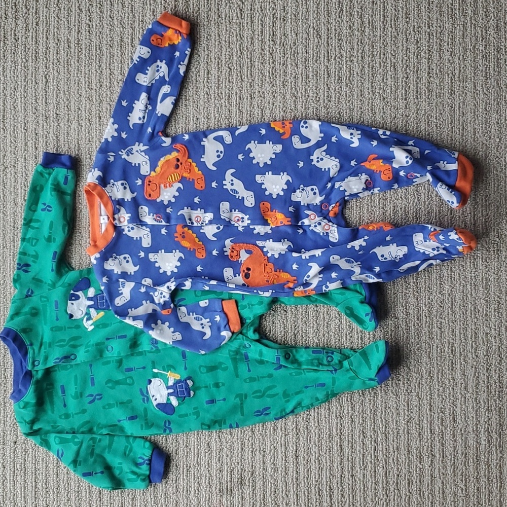 Set of 2 Pekkle footie onesies, size 9m